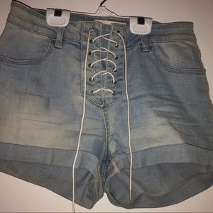 Pac sun denim Lace up shorts